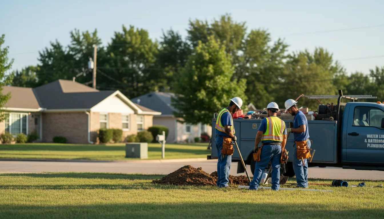 Residential water line and bathroom plumbing service in Laketon, IN